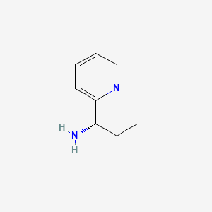 Chemical structure of (S)-2-methyl-1-(pyridin-2-yl)propan-1-amine