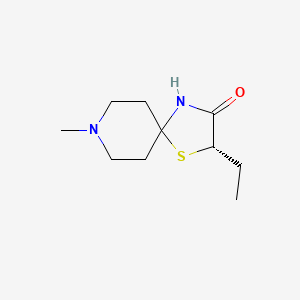 Chemical structure of (S)-2-Ethyl-8-methyl-1-thia-4,8-diazaspiro[4.5]decan-3-one