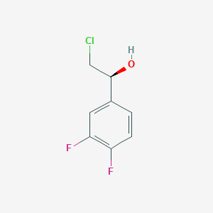 Chemical structure of (S)-2-Chloro-1-(3,4-difluorophenyl)ethanol