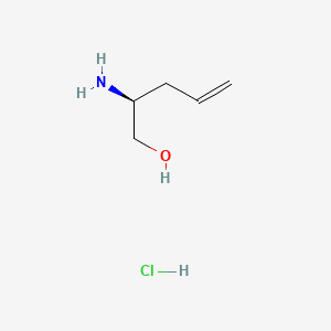 Chemical structure of (S)-2-Aminopent-4-en-1-ol hydrochloride