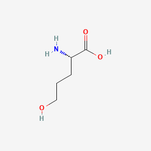 Chemical structure of 2-Amino-5-hydroxyvaleric acid