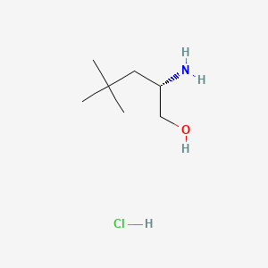 Chemical structure of (S)-2-Amino-4,4-dimethylpentan-1-ol hydrochloride