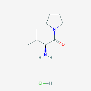 Chemical structure of (S)-2-amino-3-methyl-1-(pyrrolidin-1-yl)butan-1-one hydrochloride