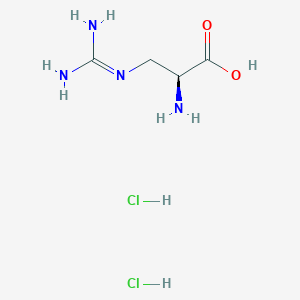 Chemical structure of (S)-2-Amino-3-guanidinopropanoic acid dihydrochloride