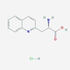 Chemical structure of (S)-2-Amino-3-(quinolin-2-yl)propanoic acid hydrochloride