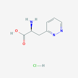 Chemical structure of (S)-2-Amino-3-(pyridazin-3-yl)propanoic acid hydrochloride