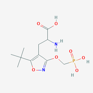 Chemical structure of (S)-2-Amino-3-(5-(tert-butyl)-3-(phosphonomethoxy)isoxazol-4-yl)propanoic acid