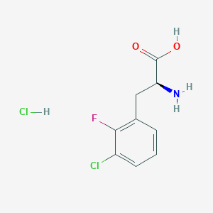 Chemical structure of (S)-2-Amino-3-(3-chloro-2-fluorophenyl)propanoic acid hydrochloride