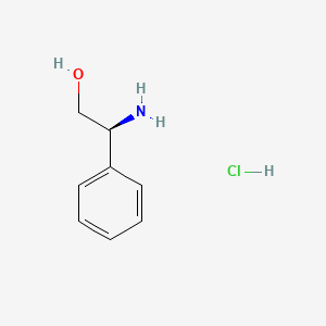 Chemical structure of (S)-2-Amino-2-phenylethan-1-ol hydrochloride