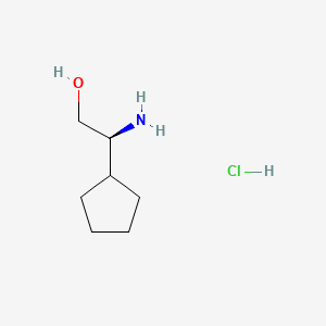 Chemical structure of (S)-2-amino-2-cyclopentylethanol hydrochloride