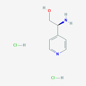Chemical structure of (S)-2-Amino-2-(pyridin-4-yl)ethanol dihydrochloride