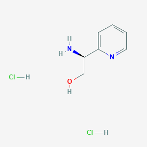 Chemical structure of (S)-2-Amino-2-(pyridin-2-yl)ethanol dihydrochloride