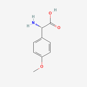 Chemical structure of (S)-2-Amino-2-(4-methoxyphenyl)acetic acid