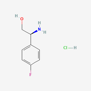 Chemical structure of (S)-2-Amino-2-(4-fluorophenyl)ethanol hydrochloride