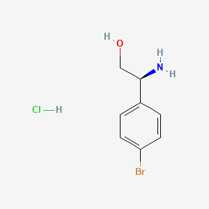 Chemical structure of (S)-2-Amino-2-(4-bromophenyl)ethanol hydrochloride