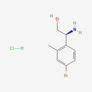 Chemical structure of (S)-2-Amino-2-(4-bromo-2-methylphenyl)ethan-1-ol hydrochloride