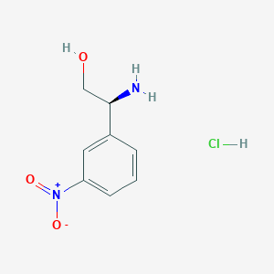 Chemical structure of (S)-2-Amino-2-(3-nitrophenyl)ethan-1-ol hydrochloride