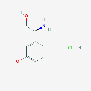 Chemical structure of (S)-2-Amino-2-(3-methoxyphenyl)ethanol hydrochloride