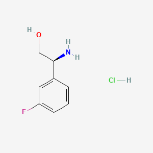 Chemical structure of (S)-2-Amino-2-(3-fluorophenyl)ethanol hydrochloride