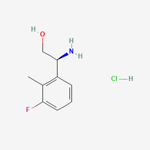 Chemical structure of (S)-2-Amino-2-(3-fluoro-2-methylphenyl)ethanol hydrochloride