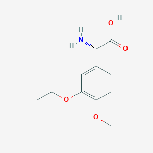 Chemical structure of (S)-2-Amino-2-(3-ethoxy-4-methoxyphenyl)acetic acid