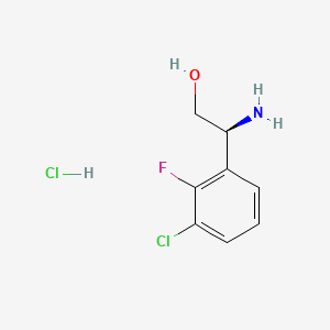 Chemical structure of (S)-2-Amino-2-(3-chloro-2-fluorophenyl)ethanol hydrochloride