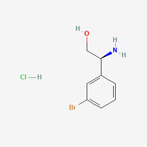 Chemical structure of (S)-2-Amino-2-(3-bromophenyl)ethanol hydrochloride
