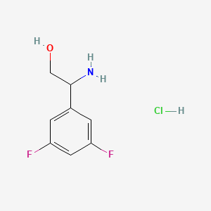 Chemical structure of (S)-2-Amino-2-(3,5-difluorophenyl)ethanol hydrochloride