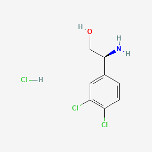 Chemical structure of (S)-2-Amino-2-(3,4-dichlorophenyl)ethanol hydrochloride