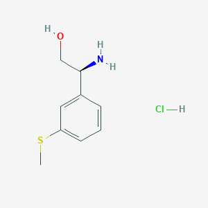 Chemical structure of (S)-2-Amino-2-(3-(methylthio)phenyl)ethanol hydrochloride