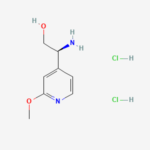 Chemical structure of (S)-2-Amino-2-(2-methoxypyridin-4-yl)ethanol dihydrochloride