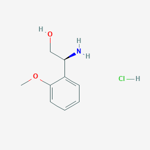 Chemical structure of (S)-2-Amino-2-(2-methoxyphenyl)ethanol hydrochloride