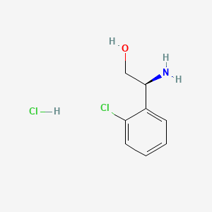 Chemical structure of (S)-2-Amino-2-(2-chlorophenyl)ethanol hydrochloride
