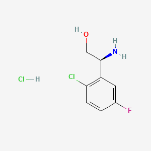 Chemical structure of (S)-2-Amino-2-(2-chloro-5-fluorophenyl)ethan-1-ol hydrochloride