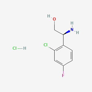 Chemical structure of (S)-2-Amino-2-(2-chloro-4-fluorophenyl)ethan-1-ol hydrochloride