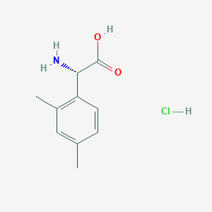 Chemical structure of (S)-2-Amino-2-(2,4-dimethylphenyl)acetic acid hydrochloride