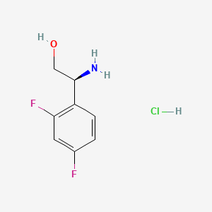 Chemical structure of (S)-2-Amino-2-(2,4-difluorophenyl)ethan-1-ol hydrochloride