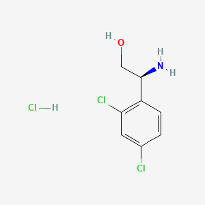 Chemical structure of (S)-2-Amino-2-(2,4-dichlorophenyl)ethanol hydrochloride