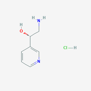 Chemical structure of (S)-2-Amino-1-(pyridin-3-yl)ethanol hydrochloride