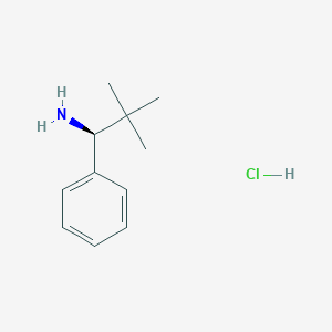 Chemical structure of (S)-2,2-Dimethyl-1-phenylpropan-1-amine hydrochloride