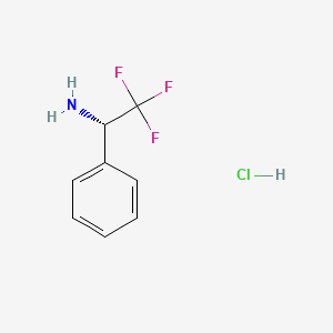 Chemical structure of (S)-2,2,2-trifluoro-1-phenylethanamine hydrochloride