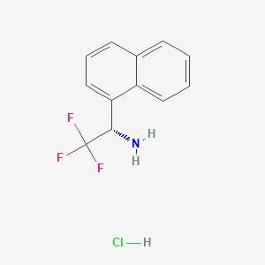 Chemical structure of (S)-2,2,2-Trifluoro-1-(naphthalen-1-yl)ethanamine hydrochloride