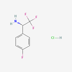 Chemical structure of (S)-2,2,2-Trifluoro-1-(4-fluorophenyl)ethanamine hydrochloride