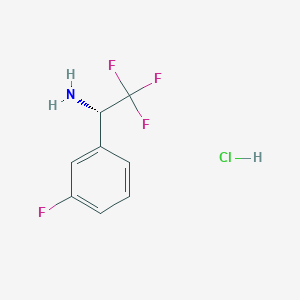 Chemical structure of (S)-2,2,2-Trifluoro-1-(3-fluorophenyl)ethanamine hydrochloride