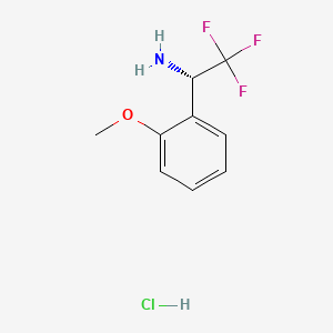 Chemical structure of (S)-2,2,2-Trifluoro-1-(2-methoxyphenyl)ethanamine hydrochloride