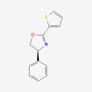 Chemical structure of (S)-2-(thiophen-2-yl)-4-phenyl-4,5-dihydrooxazole