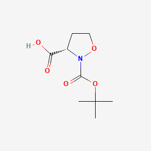 Chemical structure of (S)-2-(tert-Butoxycarbonyl)isoxazolidine-3-carboxylic Acid
