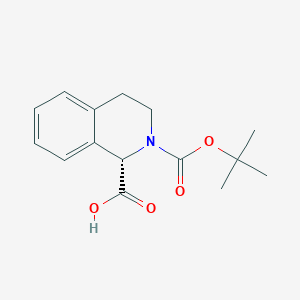 Chemical structure of (S)-2-Boc-3,4-dihydro-1H-isoquinoline-1-carboxylic acid