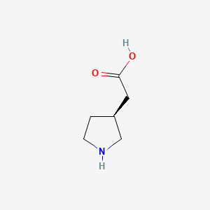 Chemical structure of (S)-2-(Pyrrolidin-3-yl)acetic acid