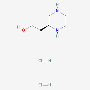 Chemical structure of (S)-2-(Piperazin-2-yl)ethanol dihydrochloride